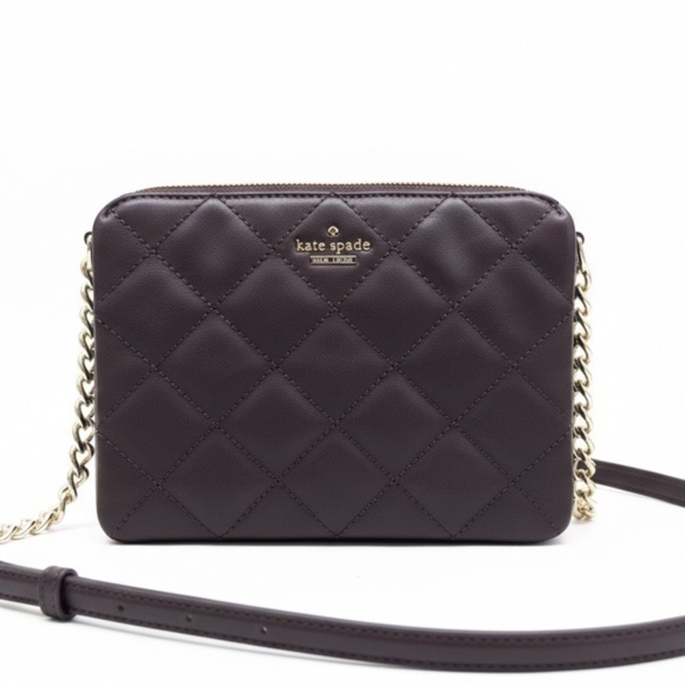 Kate Spade NY Emerson Place Harbor quilted leather crossbody bag dark purple